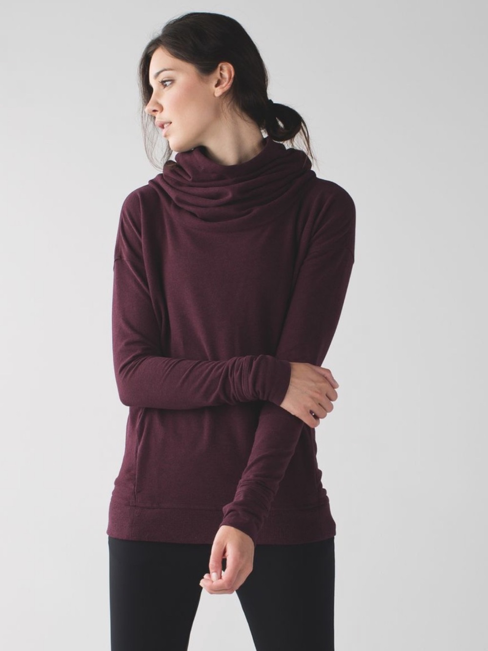 Lululemon Stress Less Hoodie size 10 Heathered Bordeaux Drama